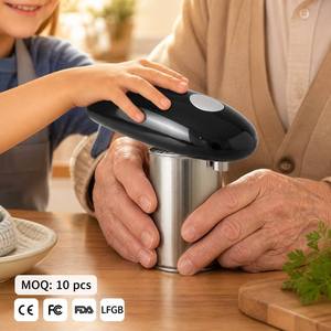 Ouvre-boîte électrique à rotation automatique, fonctionne avec une pile AA, lame en acier inoxydable, ajustement universel, en stock. - Product Image 1