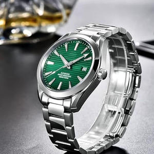 Reloj mecánico automático para hombre con movimiento SEIKO, pulsera de acero inoxidable, cristal de zafiro, esfera de 40mm, resistente al agua hasta 10bar, indicador de fecha - Product Image 4