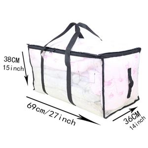 Sac de rangement pour vêtements en PP transparent, sac de déménagement robuste transparent avec poignée, adapté au rangement et à l'organisation à domicile - Product Image 4