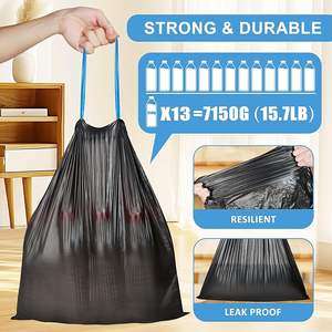 Bolsas de basura CFC de 4 galones con cordón, bolsas de basura pequeñas negras, revestimientos de cubos de basura sin perfume - Product Image 4