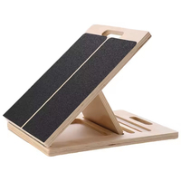 Planche d'Étirement Inclinée en Bois Professionnelle pour Gymnastique, 5 Positions Réglables, Portable, pour Étirement des Pieds et des Mollets, Vente en Gros