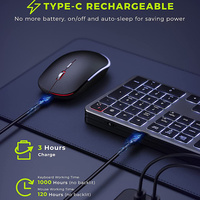 Rechargeable 2.4G USB LED rétro-éclairé clavier souris Combo sans fil clavier et souris ensemble Laser russe arabe thaï coréen en Stock