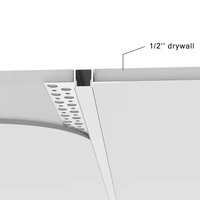 Profilé LED pour plaque de plâtre de 10 mm de largeur avec diffuseur de lumière, embouts, dissipation de chaleur, canal en aluminium encastré pour bande LED 3M