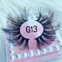 Produits les plus vendus cils naturels de marque propre, cils de vison 3D duveteux, logo personnalisé, boîte d'emballage de faux cils