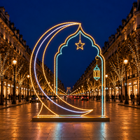 Halbmond-Stern-Moschee-Bogen LED-Lichterkette Ramadan Fotorahmen Motivbeleuchtung für Stadtstraßenlaternen Festival Dekorative Beleuchtung IP65