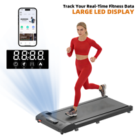 Tapis de marche sous bureau 0,65 CV, ultra-plat, électrique, avec écran LED et contrôle par application, pour fitness à domicile et au bureau