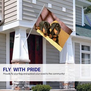 3 x5ft poliestere personalizzato doppio lato carino bassotto all'aperto bandiera Windward per la decorazione di interni all'aperto - Product Image 4