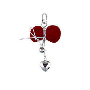 Tissu créatif arc résine coeur pendentif perle alliage frais décoration suspendus ornement polyvalent porte-clés - Product Image 5