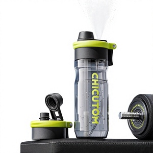 2026 Luxury 750ml Tritan Leakproof Unisex Misting Water <b>Bottle</b> Wholesale Custom Logo 3 1 Lid <b>Spray</b> Sports <b>Bottle</b> Gym Cycling - Product Image 1