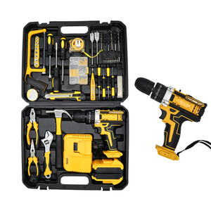 Juego de Herramientas Estilo DW Económico de 118 Piezas, Juego de Herramientas Portátil con Taladro Inalámbrico de 21V para Uso en Exteriores y en el Hogar - Product Image 3
