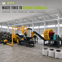 Ligne de production de recyclage de pneus à haute rentabilité certifiée CE, machine de fabrication de particules de caoutchouc, solution tout-en-un