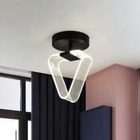 Plafonnier LED linéaire créatif de luxe en aluminium de style postmoderne pour entrée, couloir, balcon et hall, montage en surface