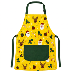 Tablier uniforme jaune en polyester robuste pour Noël, vente en gros - Product Image 1