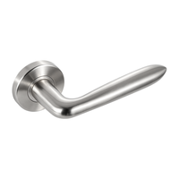 Poignée de porte à levier courbé lisse de style minimaliste nordique, anti-traces de doigts, en acier inoxydable 304, étanche, pour porte intérieure en bois