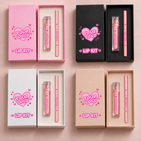 Ensemble de gloss et crayon à lèvres vegan hydratant longue tenue waterproof, marque privée