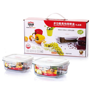 สแควร์ของแท้2ชิ้นชุด<span class=keywords><strong>GlassLock</strong></span>ความปลอดภัยกระจกนิรภัยเรียวภาชนะบรรจุอาหาร - Product Image 1