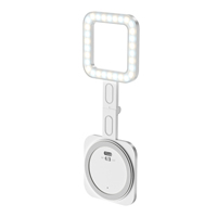 Mini Lampe de Remplissage Rechargeable 30 LED 3 Modes Réglables Température de Couleur 2500-9000K Miroir Intégré Rotatif à 180° Lumière Mobile Magnétique