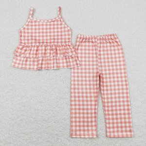 Tenues à carreaux violets pour enfants Vente en gros Automne sans manches Vêtements décontractés Sweet Girl Boutique Style RTS No quantité minimale de commande - Product Image 3