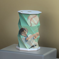 Lampe de nuit en papier pliable tendance, lampe de baseball, lampe de table moderne créative à LED, alimentée par batterie, décoration d'intérieur, cadeau de fête