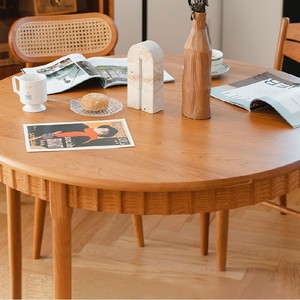 Jimei Round <b>Dining</b> <b>Table</b> Solid Cherry Wood 95cm 110cm Nordic Minimalist Style Stable Box Frame Structure Home Use - Product Image 3