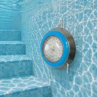 Luz LED Sumergible para Piscina de 12W AC12V IP68 RGB+RF, Acero Inoxidable, Lente Prismática Blanca