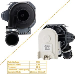 Pompe de circulation pour lave-vaisselle électrique <span class=keywords><strong>PartsNet</strong></span>, 120 volts, modèle W11032770 - Product Image 2