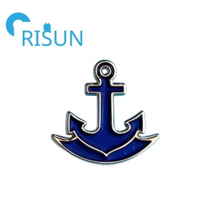 Spille Personalizzate in Smalto a Forma di Barca a Vela Nautica, Spilla da Bavero Personalizzata in Smalto <span class=keywords><strong>Oro</strong></span> Argento con Ancora Nautica per Spedizioni e Navigazione - Product Image 4