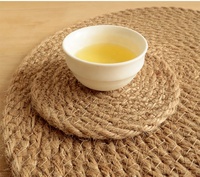 Napperons de dessous de plat tissés en coton naturel ensemble de chargeur tapis de table bohème rustique salle à manger coussins chauds tapis de plaque corde de coton naturel cuisine