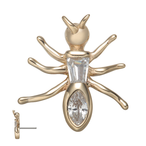 Nueva llegada 14K oro sólido gema hormiga superior Animal extremo sin rosca Daith cuerpo joyería al por mayor para perforación dérmica - Product Image 4