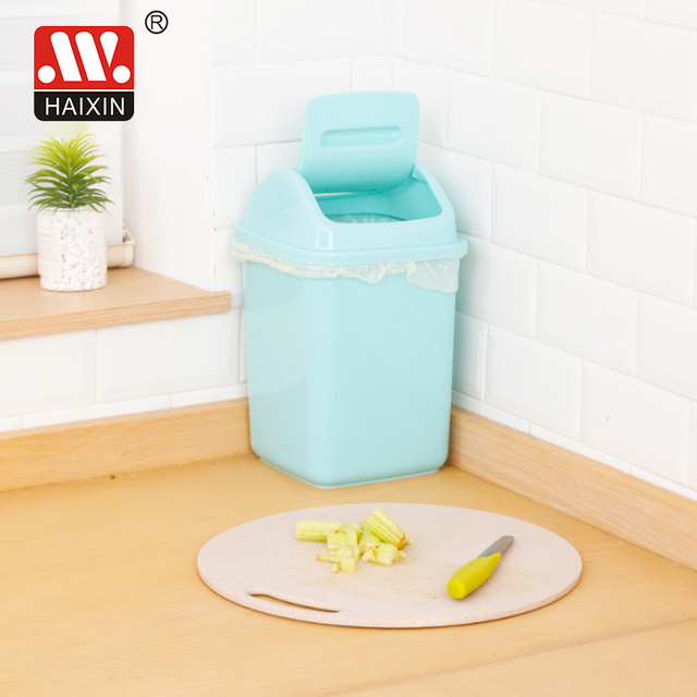 HaiXing Home Office Eco-friendly 5L Paper Basket PP Material Garbage Bin with Swing Lid for Indoor Space
