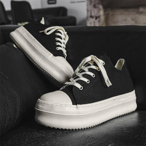 Chaussures <span class=keywords><strong>en</strong></span> <span class=keywords><strong>toile</strong></span> à lacets à semelle épaisse de style américain, chaussures de sport pour hommes, semelle extérieure <span class=keywords><strong>en</strong></span> caoutchouc durable, semelle intérieure <span class=keywords><strong>en</strong></span> EVA, chaussures de ville, derby - Product Image 4