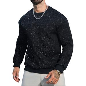 FOXA Sudadera con pedrería para hombre, cuello redondo, manga larga, informal, para otoño - Product Image 1