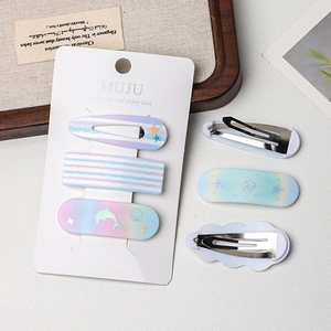 Tema marino MUJU cartoncino ragazza Set 3 pezzi con frangetta laterale accessori per capelli per bambini in metallo - Product Image 5