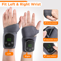 Ceinture de massage pour poignet sans fil avec logo personnalisé, compresse chaude, vibration à 3 niveaux, rechargeable, masseur électrique pour les mains, 5 températures