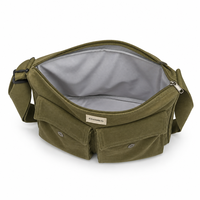 Sac messager en toile pour hommes et femmes, grande capacité, poche à rabat, sac à bandoulière, sangle réglable, fermeture éclair, sac de messagerie