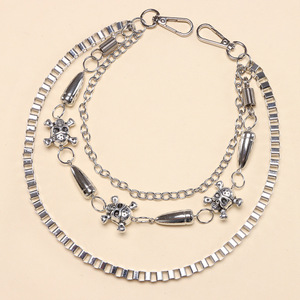 Punk Style Multi Layered Skull Bullet Pants <b>Chain</b> For Men Denim Waist <b>Chain</b> Accessory - Product Image 4
