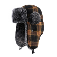 Gorro Ushanka Térmico de Invierno Personalizado QJ OEM, Nuevo Gorro LeiFeng a Cuadros para Hombre y Mujer, Gorros de Exterior Modernos de Alta Calidad