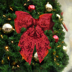 Grande guirlande extérieure personnalisée décoration <span class=keywords><strong>de</strong></span> Noël nœud <span class=keywords><strong>rouge</strong></span> filaire polyester peluche arbre haut emballage cadeau <span class=keywords><strong>ruban</strong></span> saisonnier - Product Image 5