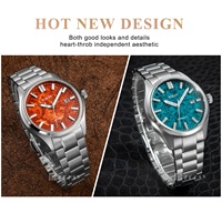 Montre mécanique de luxe OEM personnalisée avec étiquette privée, mouvement automatique japonais 8215, boîtier en acier inoxydable 316L, montre pour homme