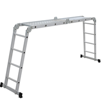 Échelles en alliage d'aluminium EN131, plateforme d'escalier multifonctionnelle, échelle escada, escalier extérieur européen, mini échafaudage, 4x4 marches