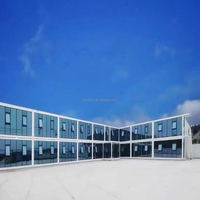 Maison de conteneur en acier de conception pliante de 20 pieds avec mur de verre pour atelier de bureau à domicile en matériau de panneau sandwich