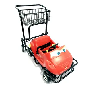 Supermarket Plastic Children/kids Shopping Trolley With Toy Cart