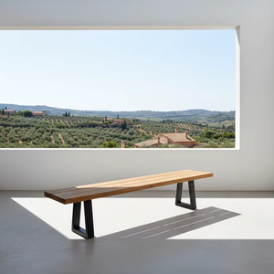 ม้านั่งไม้เรน ดีไซน์โครงไม้เนื้อแข็งและโลหะ ทนทาน เหมาะสำหรับการใช้งานในบ้านสไตล์โมเดิร์นอินดัสเทรียลและการใช้งานในธุรกิจบริการ - Product Image 3