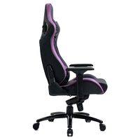 Chaise de jeu Racer, chaise VR, noir et violet, cuir PU, matelassage diamant, chaise de bureau ergonomique inclinable, appui-tête, coussin lombaire