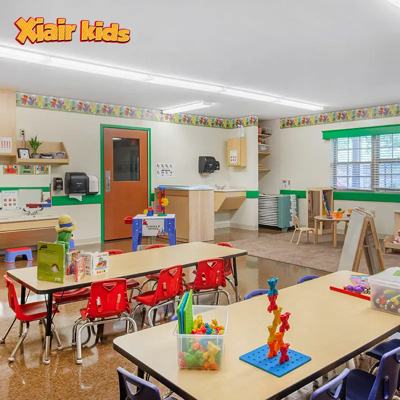 Xiair Beech Wood Kindergarten Baby Kid Nursery Furniture Montessori Preschool Classroom Furniture School Chair And Tables