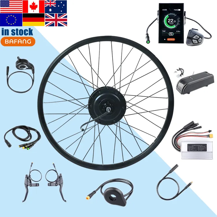 BAFANG-kit de motor de Rueda delantera para bicicleta eléctrica, 48v, 500w