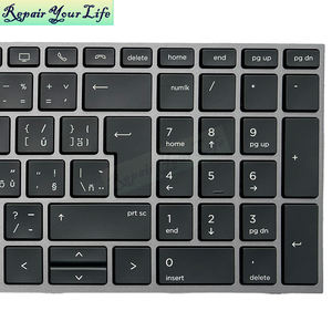 Clavier d'ordinateur portable rétro-éclairé tchèque CS CZ pour HP <span class=keywords><strong>ZBOOK</strong></span> 15 <span class=keywords><strong>G5</strong></span> 15 G6 <span class=keywords><strong>17</strong></span> <span class=keywords><strong>G5</strong></span> <span class=keywords><strong>17</strong></span> G6 clavier L12765-DH1 cadre gris argent et point de suivi - Product Image 4