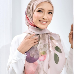 Hot Sale Wholesale Soft Summer Voile <b>Scarf</b> <b>Floral</b> Digital Pattern Hijab Ethnic Bandanas for Women Made in Malaysia - Product Image 3