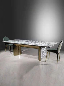 Italian Style Light Luxury Dining Table and Chair Combination Post-modern Villa Marble Dining Table and Chair High-end <strong>Furniture</strong> - Product Image 5