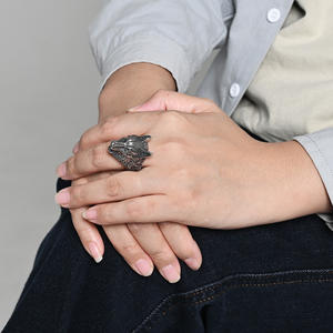 Wolf Head <b>Men's</b> <b>Ring</b> <b>Titanium</b> Steel Gold Black Silver Animal Zodiac Jewelry Gift for <b>Men</b> Fashion <b>Rings</b> - Product Image 2